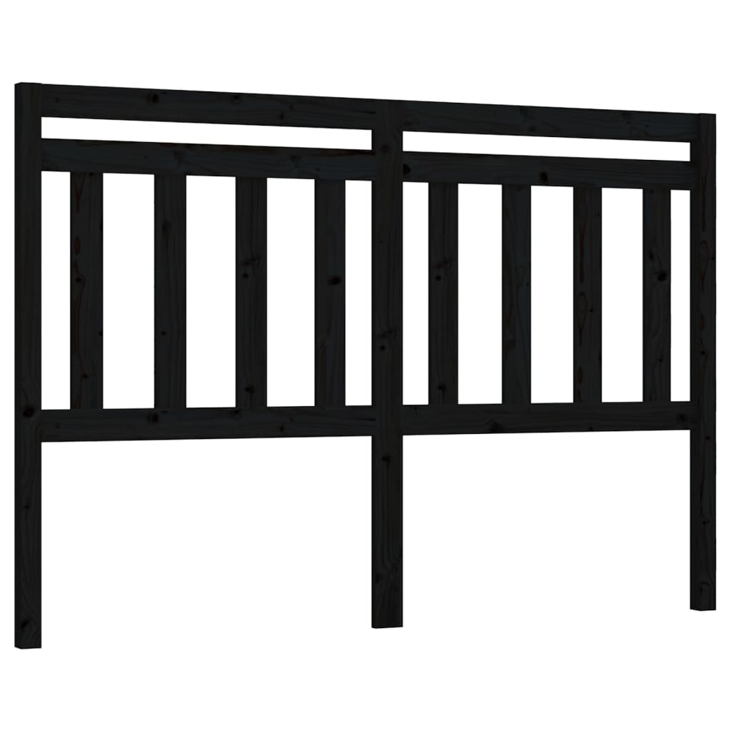Горна табла за легло, черна, 166x4x100 см, бор масив