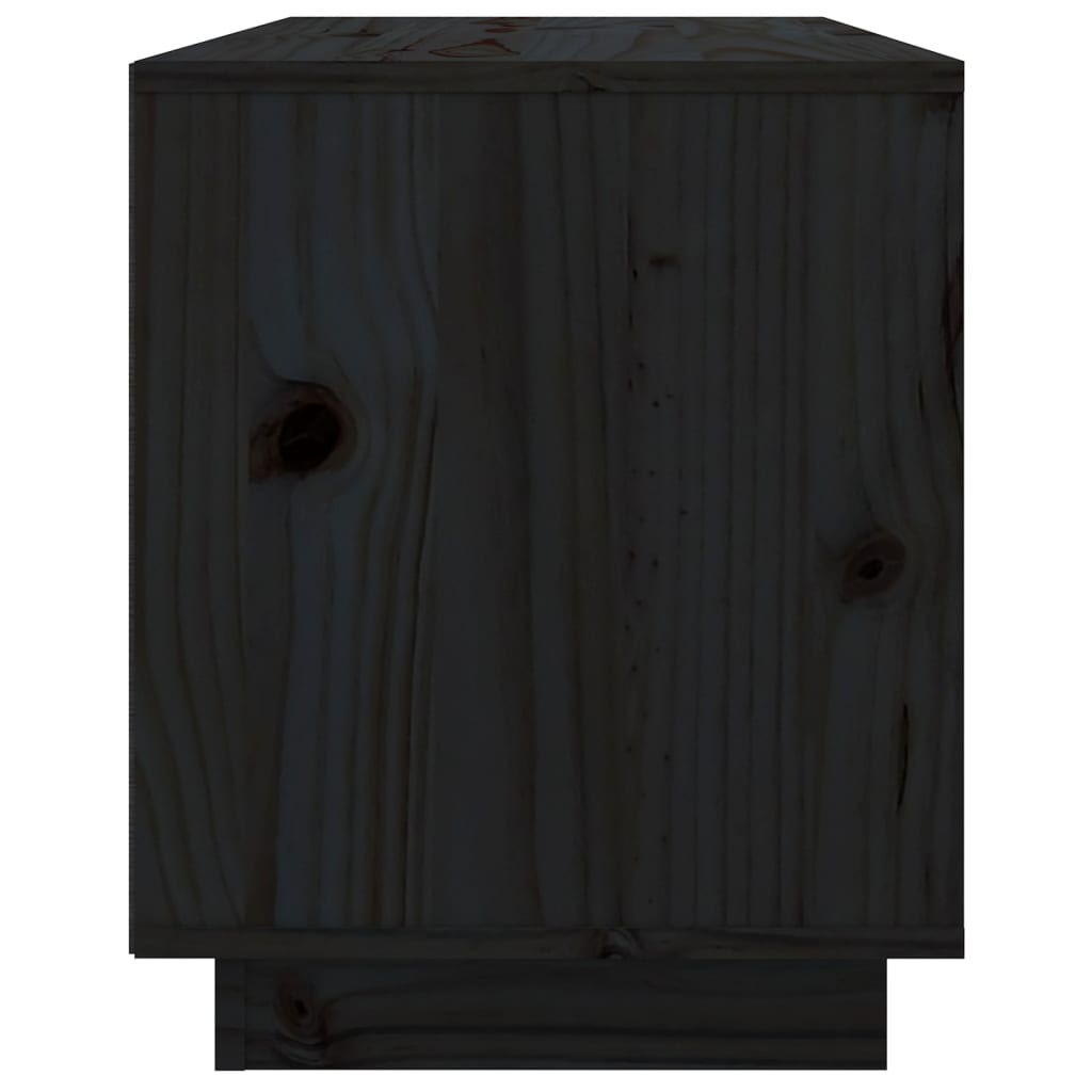 ТВ шкаф, черен, 74x35x44 см, бор масив
