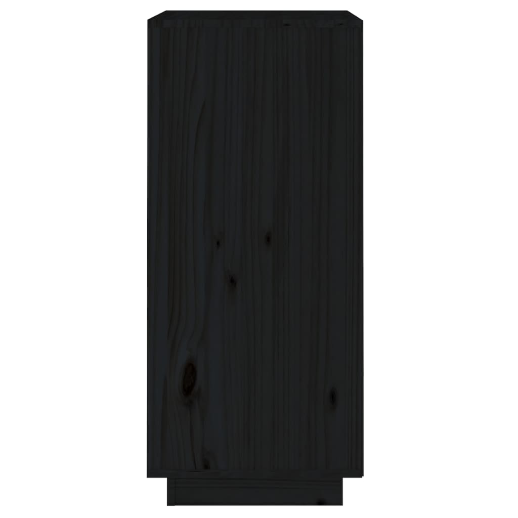 Сайдборд, черен, 38x35x80 см, бор масив