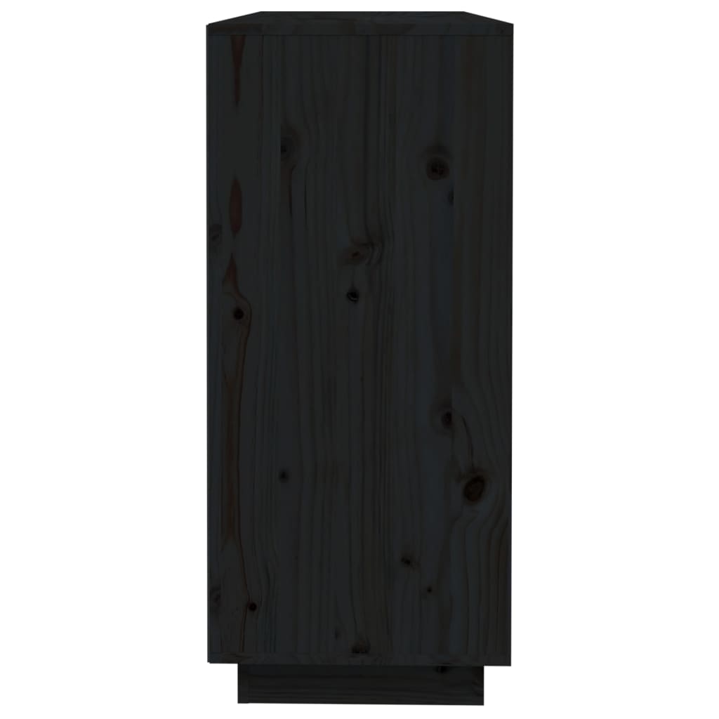 Сайдборд, черен,110,5x35x80см, бор масив