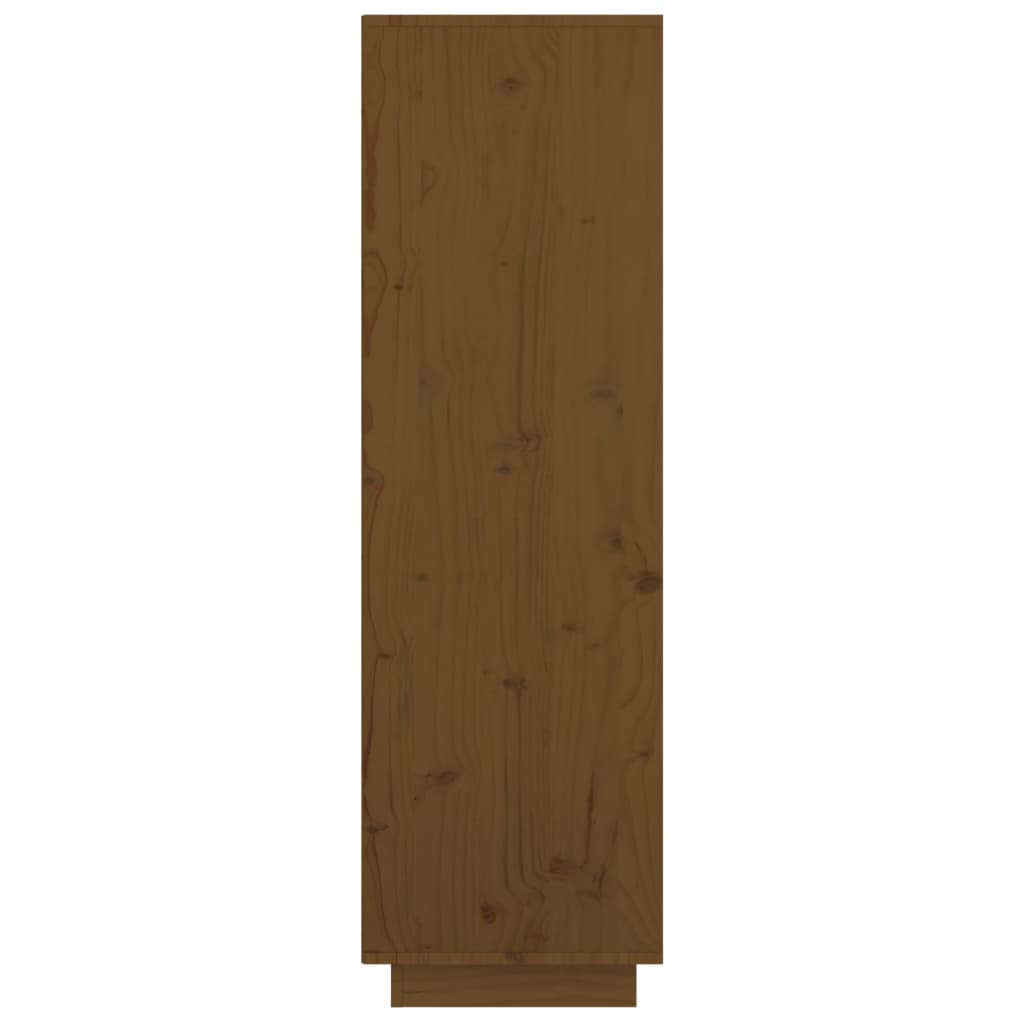 Висок шкаф, меденокафяв, 74x35x117 см, борово дърво масив