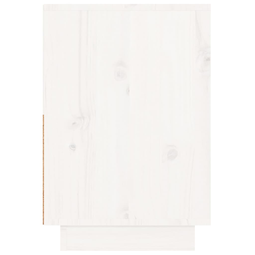 Нощни шкафчета, 2 бр, бели, 60x34x51 см, борово дърво масив