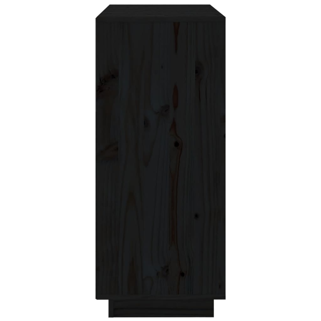 Сайдборд, черен, 70x34x80 см, бор масив