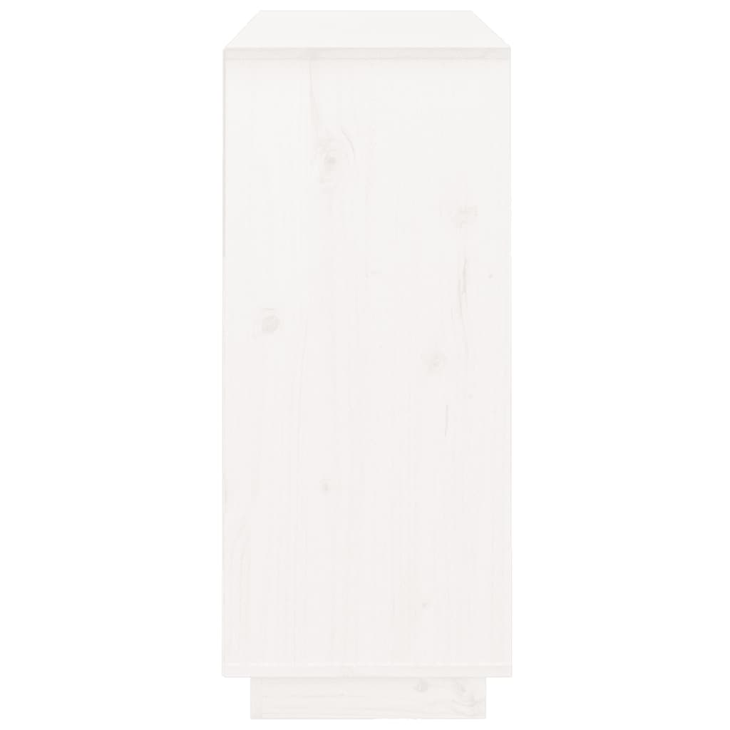 Сайдборд, бял, 104,5x34x80 см, бор масив