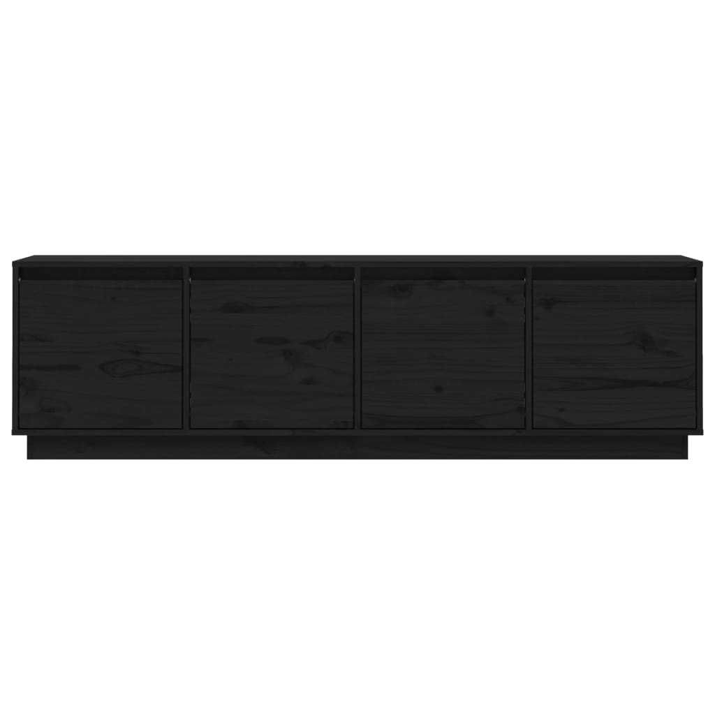 ТВ шкаф, черен, 156x37x45 см, бор масив