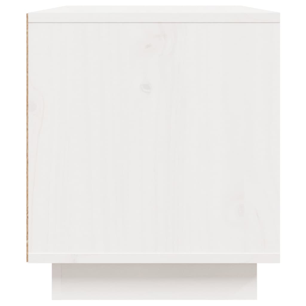 ТВ шкаф, бял, 80x35x40,5 см, бор масив