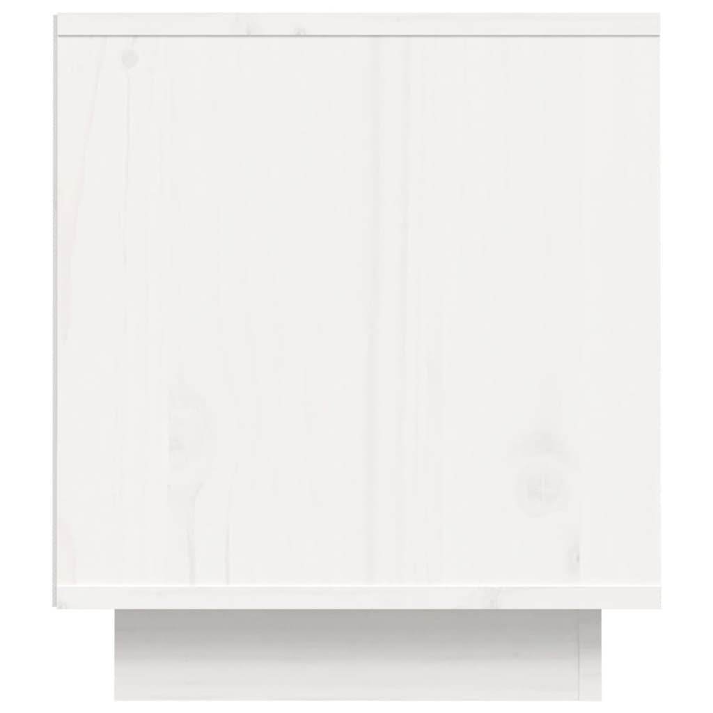 ТВ шкаф, бял, 80x35x40,5 см, бор масив