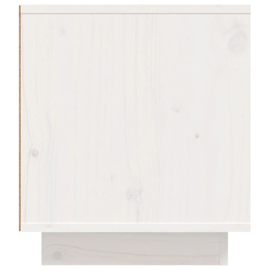 ТВ шкаф, бял, 110x35x40,5 см, бор масив