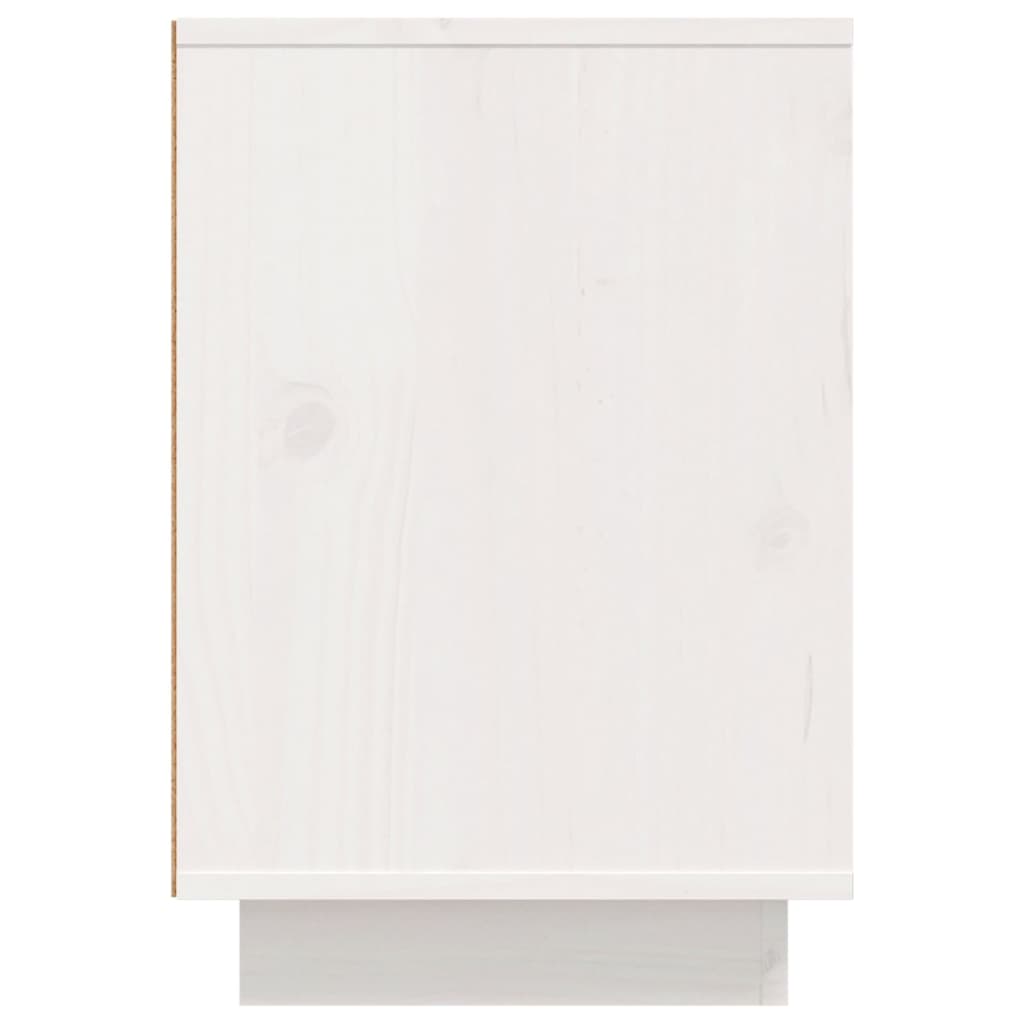 Нощни шкафчета, 2 бр, бели, 50x34x50 см, борово дърво масив