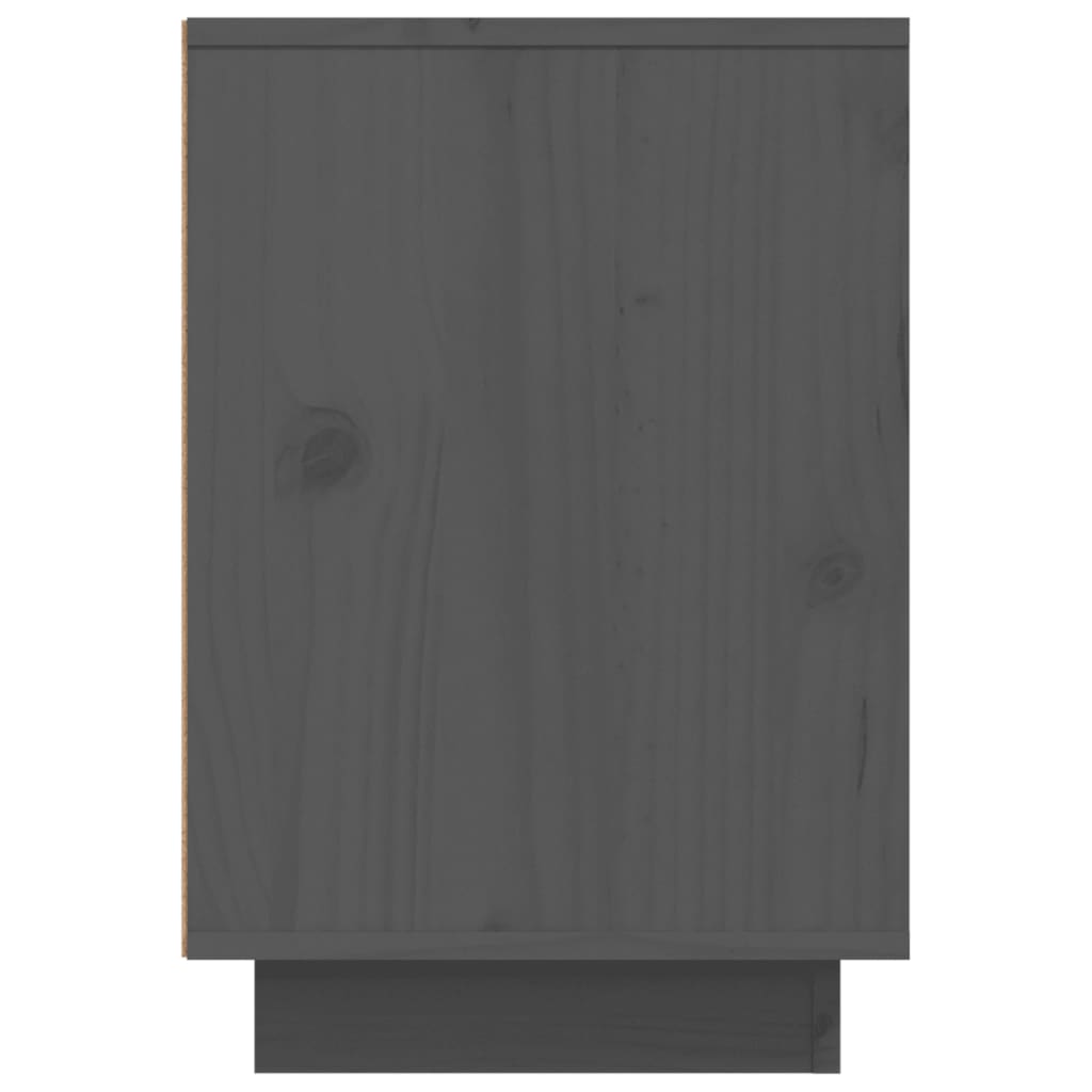 Нощно шкафче, сиво, 50x34x50 см, борово дърво масив