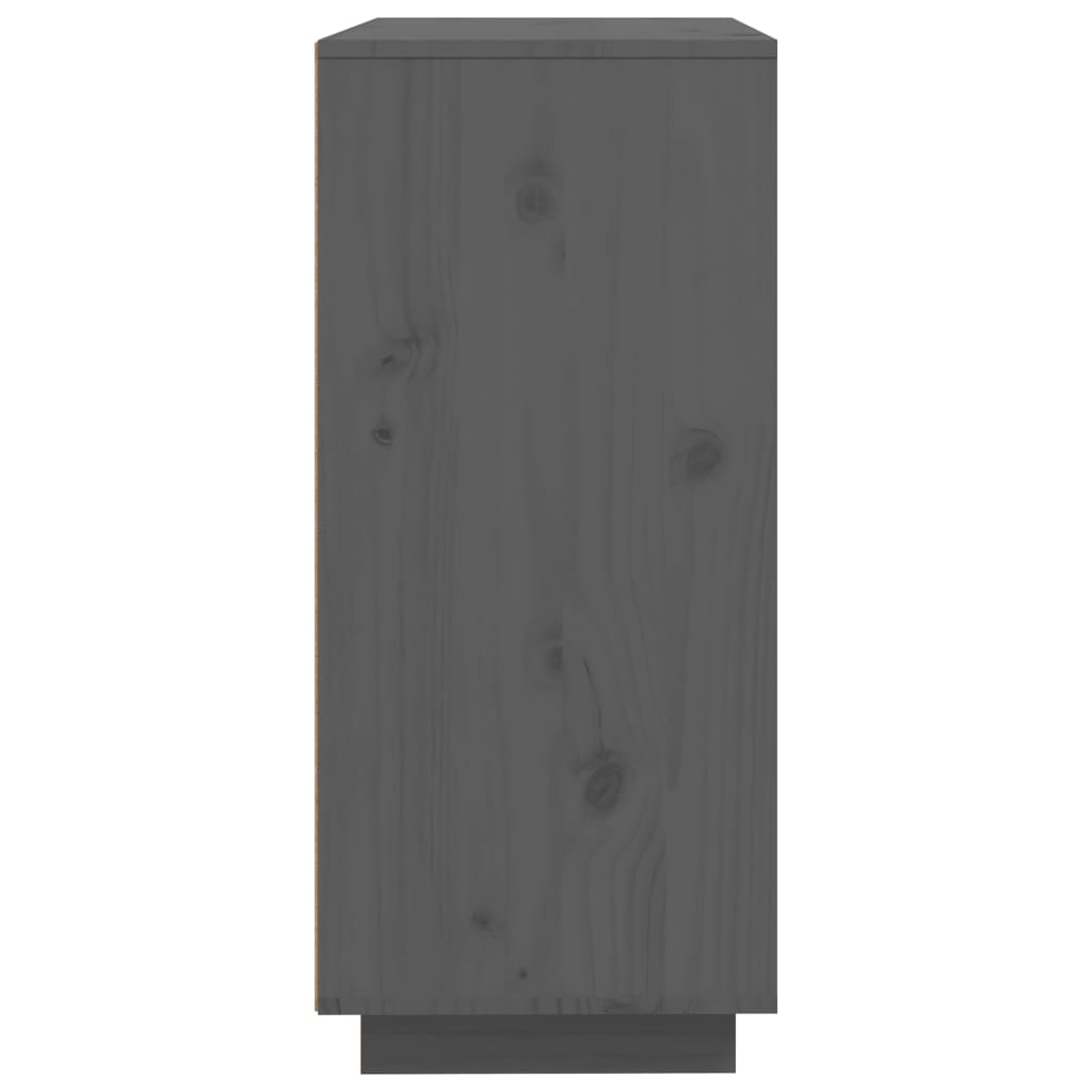 Сайдборд, сив, 60x35x80 см, бор масив