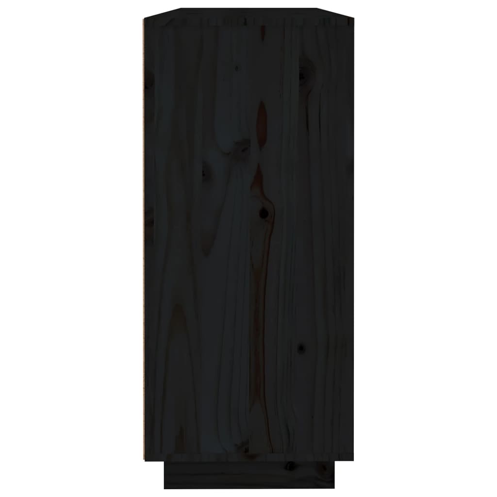 Сайдборд, черен, 120x35x80 см, бор масив