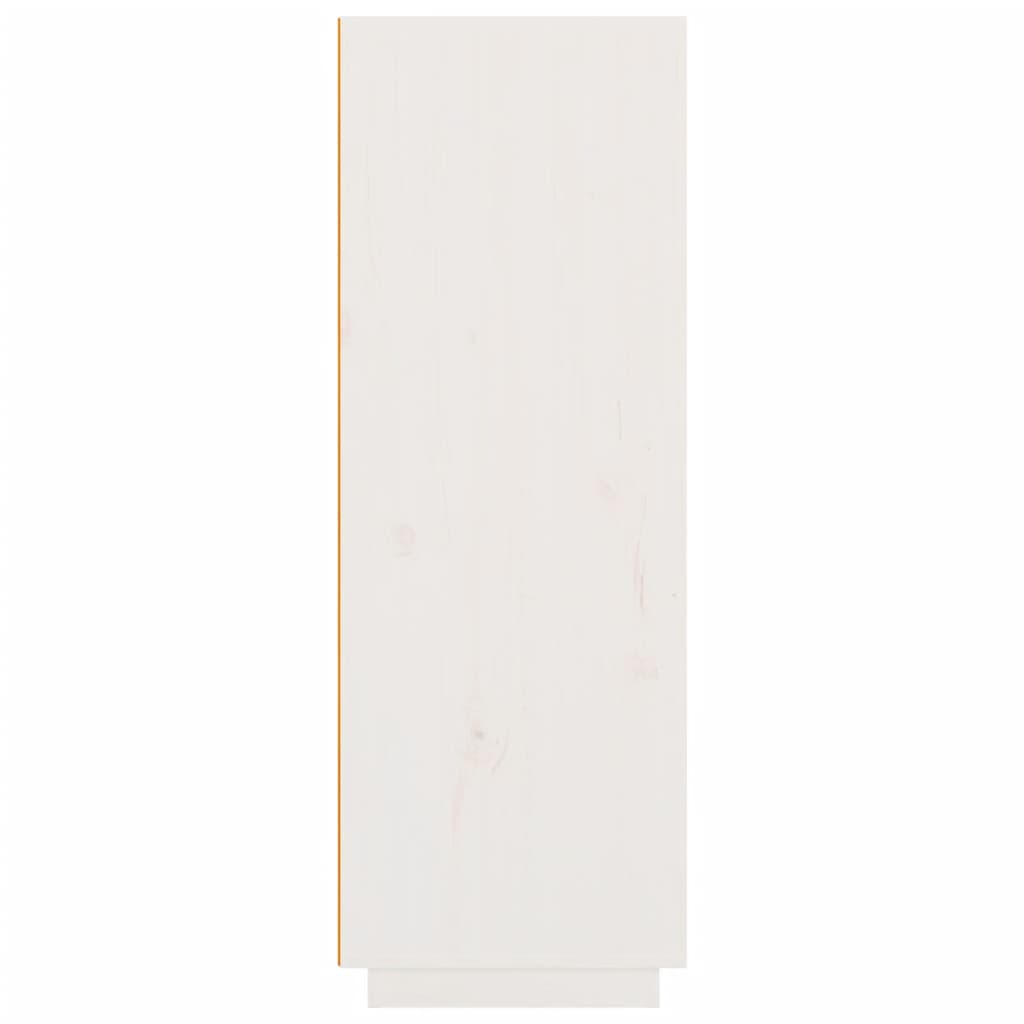 Висок шкаф, бял, 60x40x116,5 см, борово дърво масив