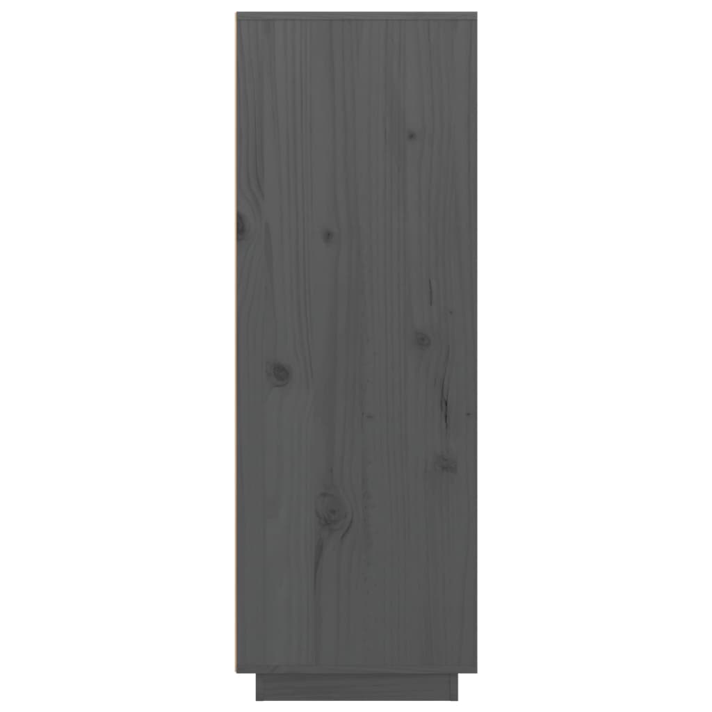 Висок шкаф, сив, 60x40x116,5 см, борово дърво масив