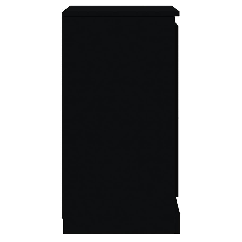 Сайдборд, 2бр, черно, 37,5x35,5x67,5 см, инженерно дърво