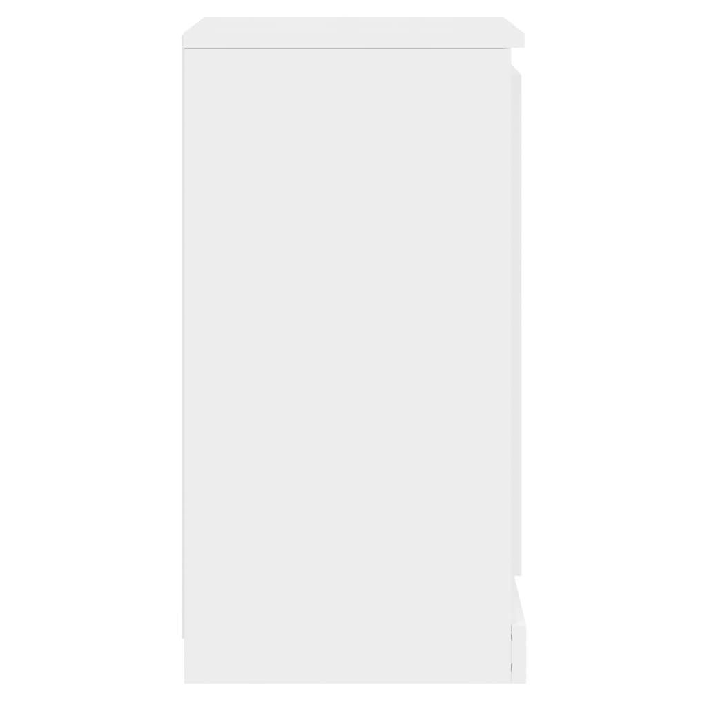 Сайдборд, бял гланц, 37,5x35,5x67,5 см, инженерно дърво