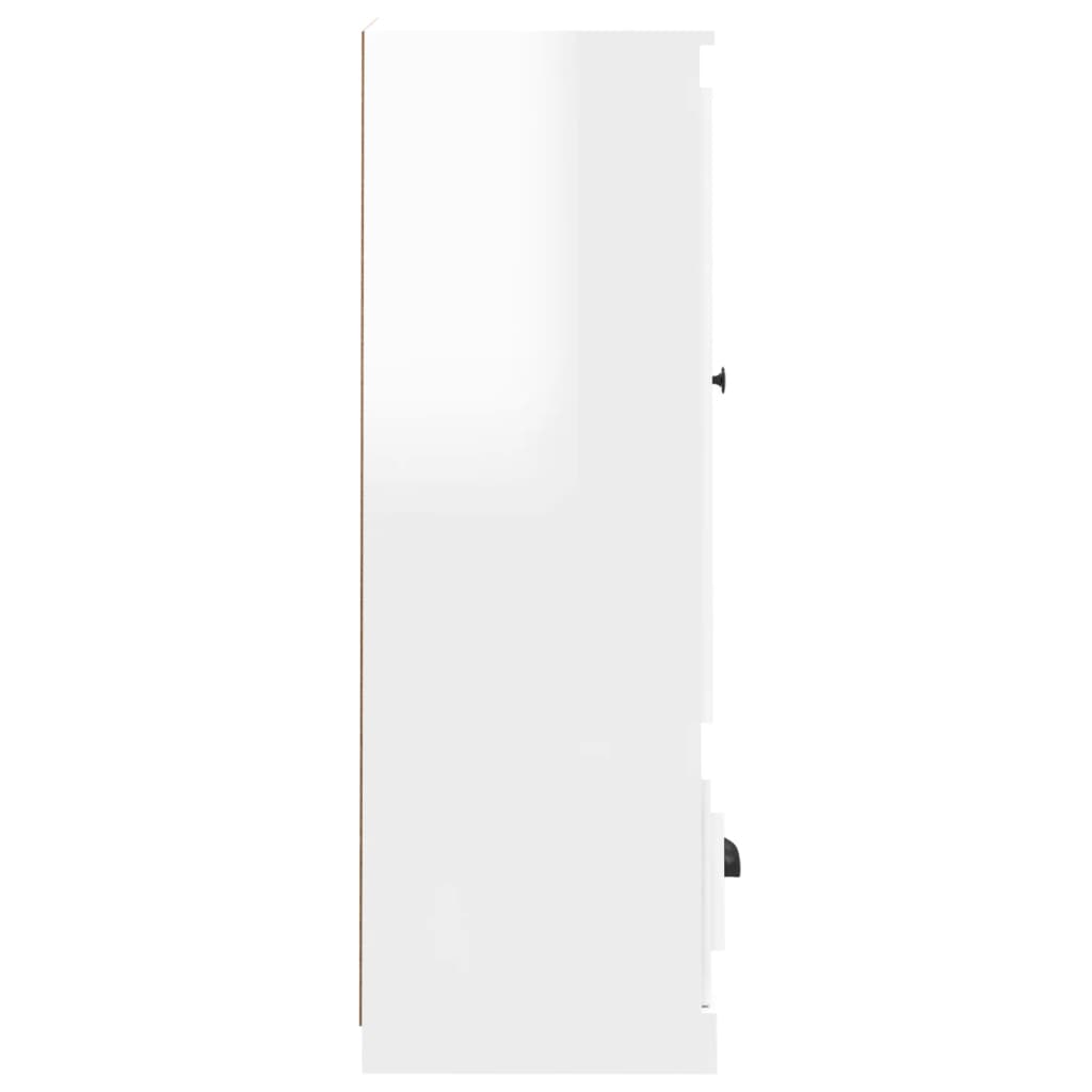 Висок шкаф, бял гланц, 36x35,5x103,5 cm, инженерно дърво