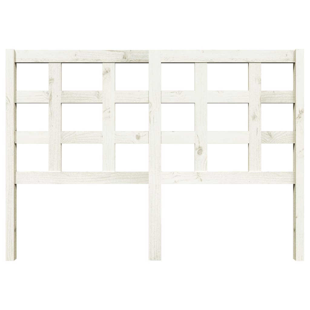 Горна табла за легло, бяла, 140,5x4x100 см, бор масив