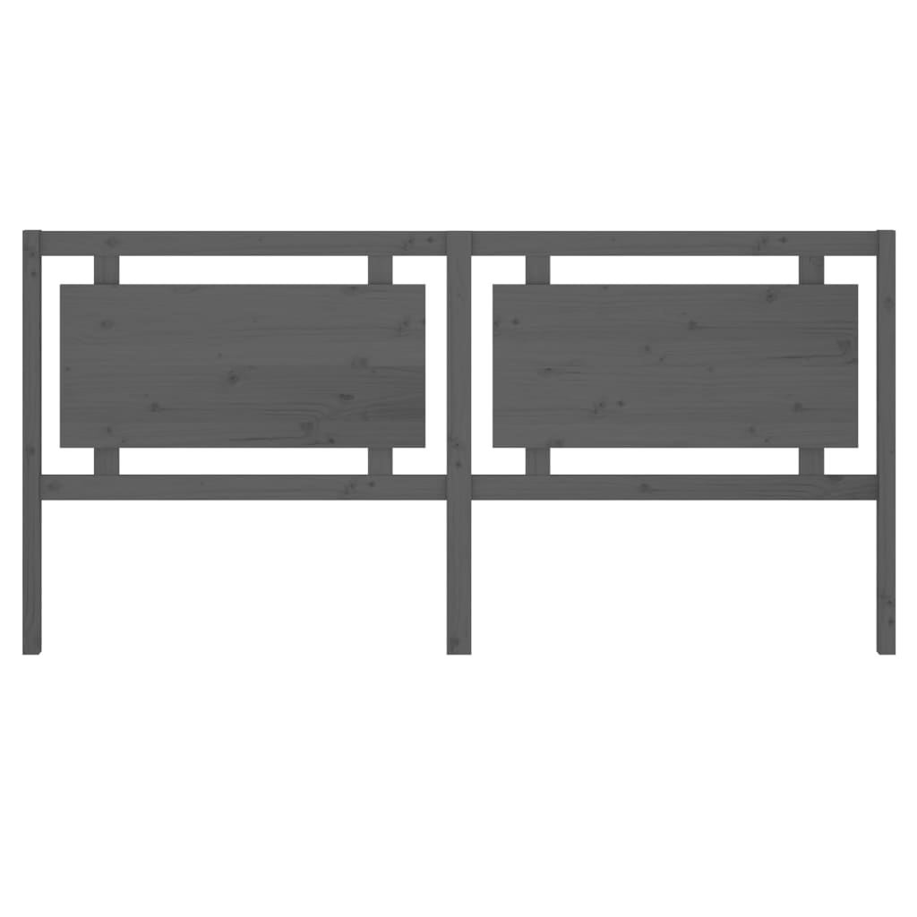 Горна табла за легло, сива, 205,5x4x100 см, бор масив
