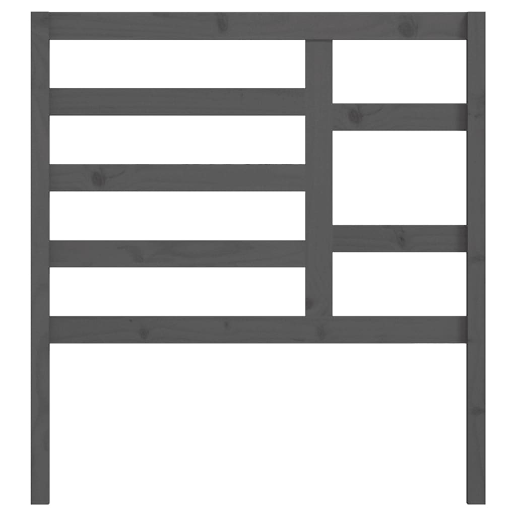 Горна табла за легло, сива, 81x4x104 см, бор масив