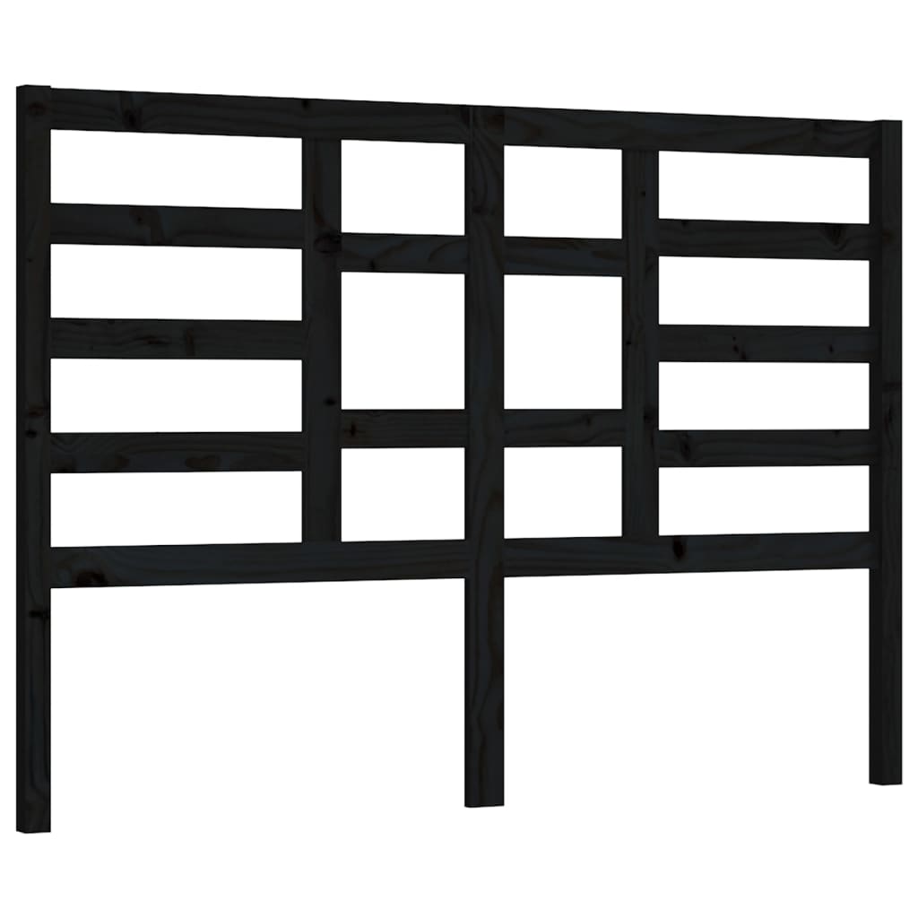 Горна табла за легло, черна, 166x4x104 см, бор масив