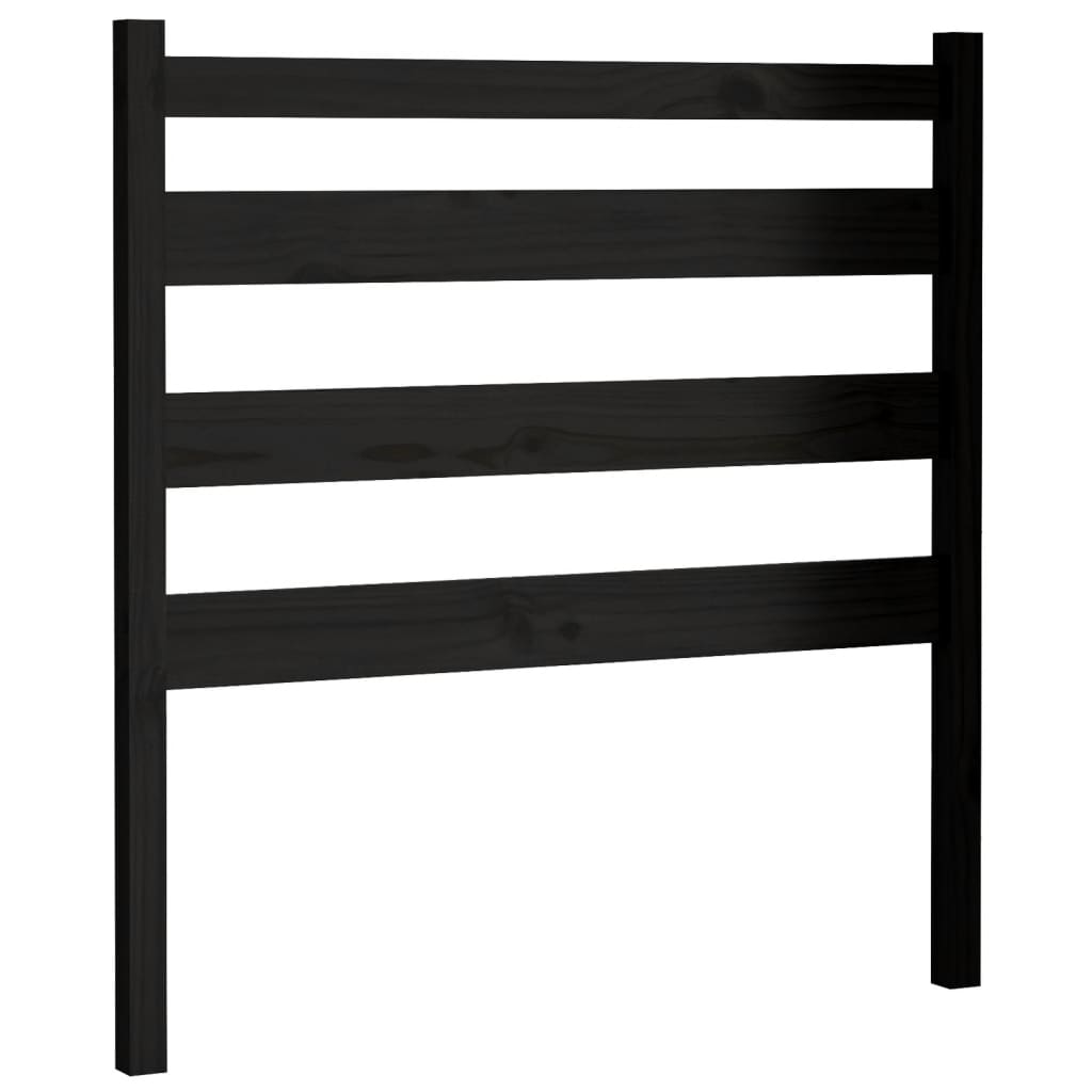 Горна табла за легло, черна, 81x4x100 см, бор масив