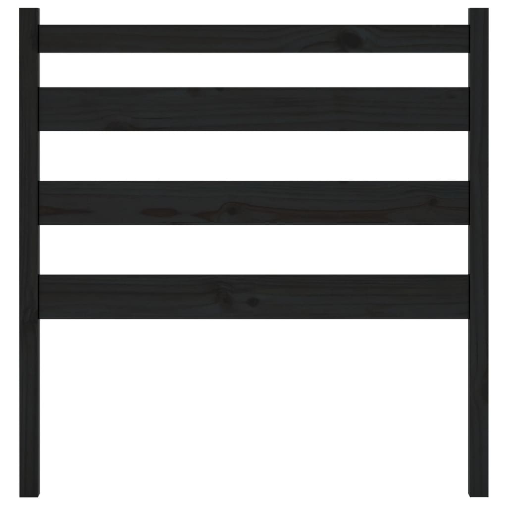 Горна табла за легло, черна, 81x4x100 см, бор масив