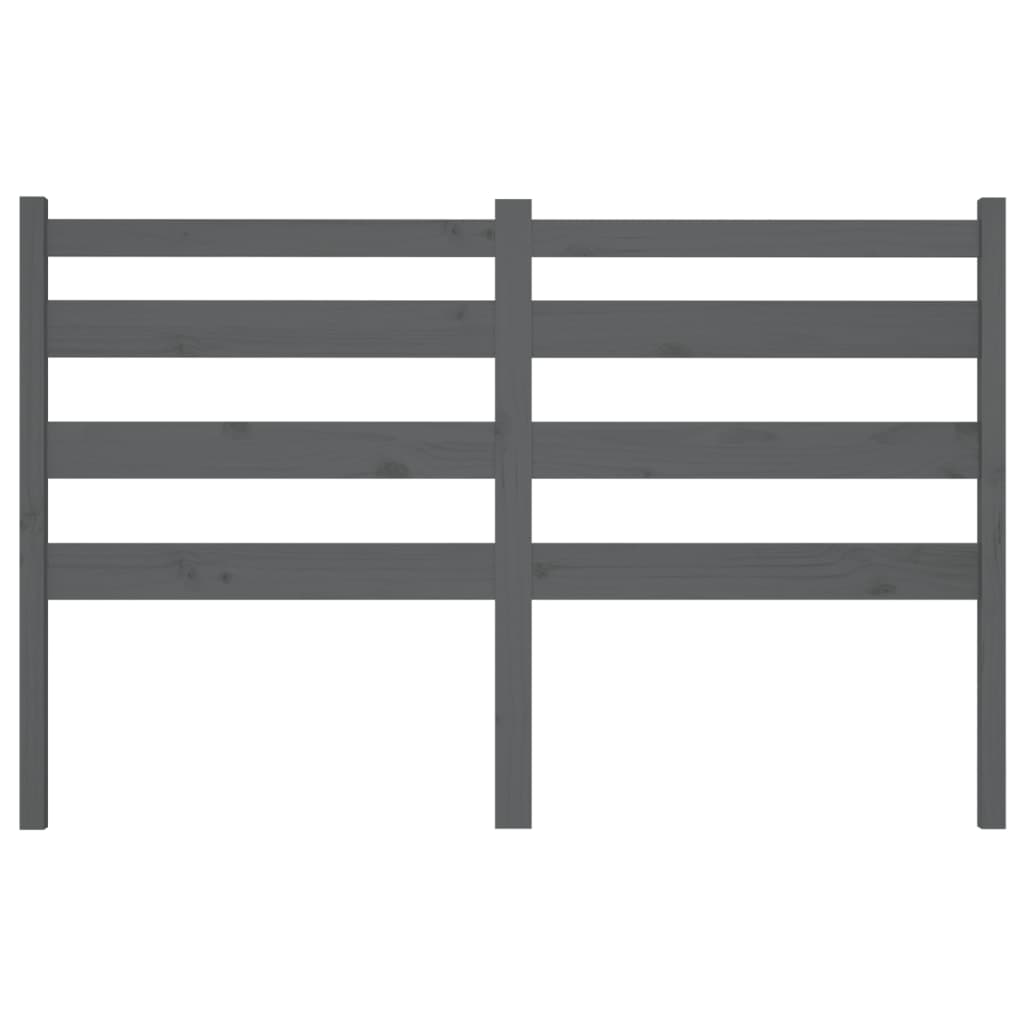 Горна табла за легло, сива, 206x4x100 см, бор масив