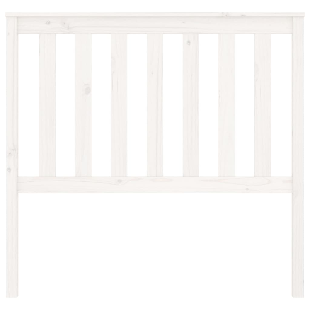 Горна табла за легло, бяла, 106x6x101 см, бор масив