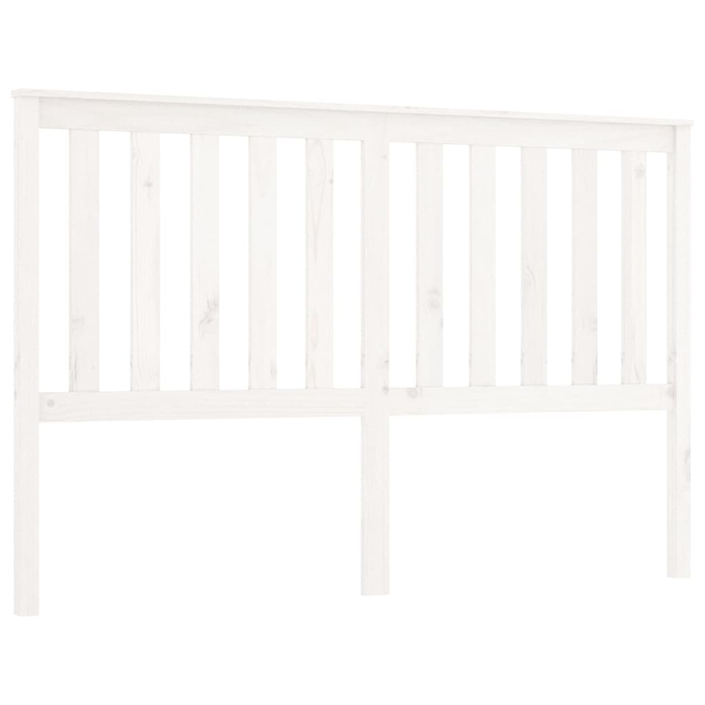 Горна табла за легло, бяла, 156x6x101 см, бор масив