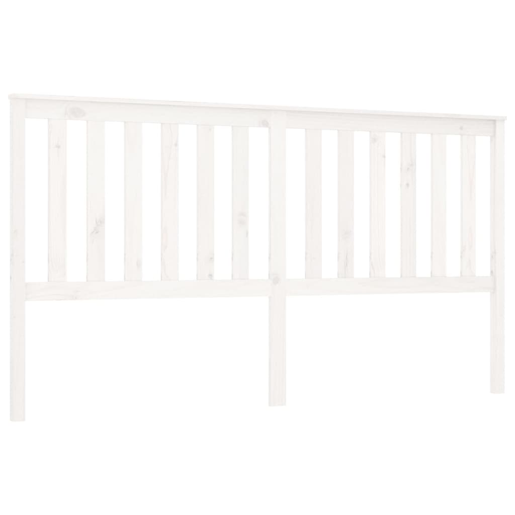 Горна табла за легло, бяла, 186x6x101 см, бор масив