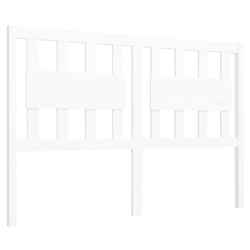Горна табла за легло, бяла, 140,5x4x100 см, бор масив