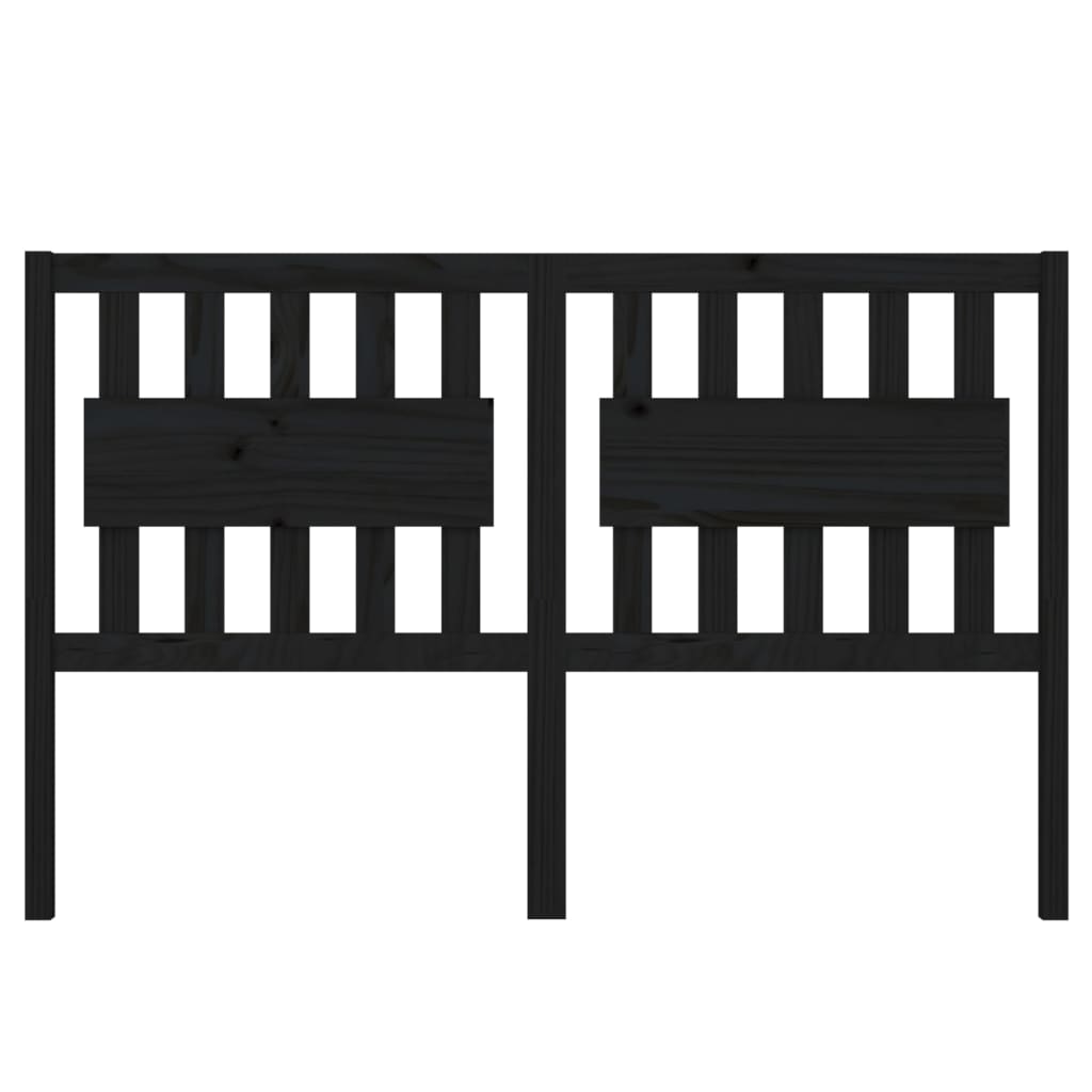 Горна табла за легло, черна, 165,5x4x100 см, бор масив