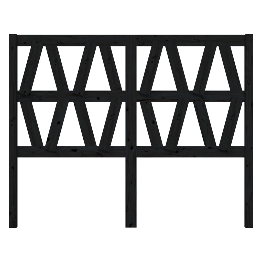 Горна табла за легло, черна, 146x4x100 см, бор масив