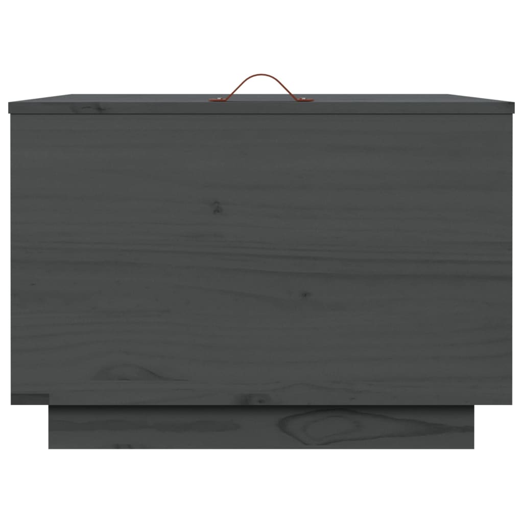 Кутии за съхранение с капаци 3 бр сиви борова дървесина масив
