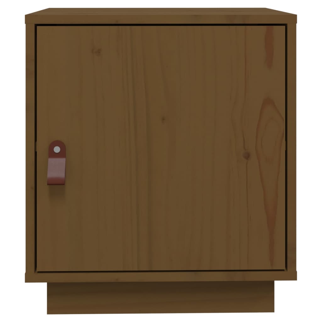 Нощно шкафче, медено кафяво, 40x34x45 см, борово дърво масив