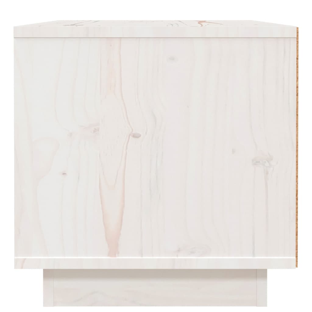 Нощно шкафче, бяло, 40x34x35 см, борово дърво масив