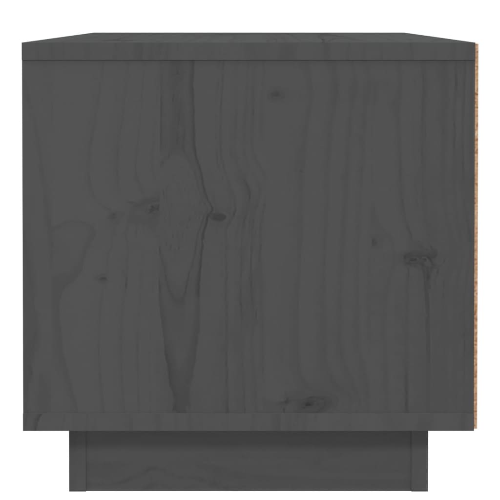 Нощно шкафче, сиво, 40x34x35 см, борово дърво масив