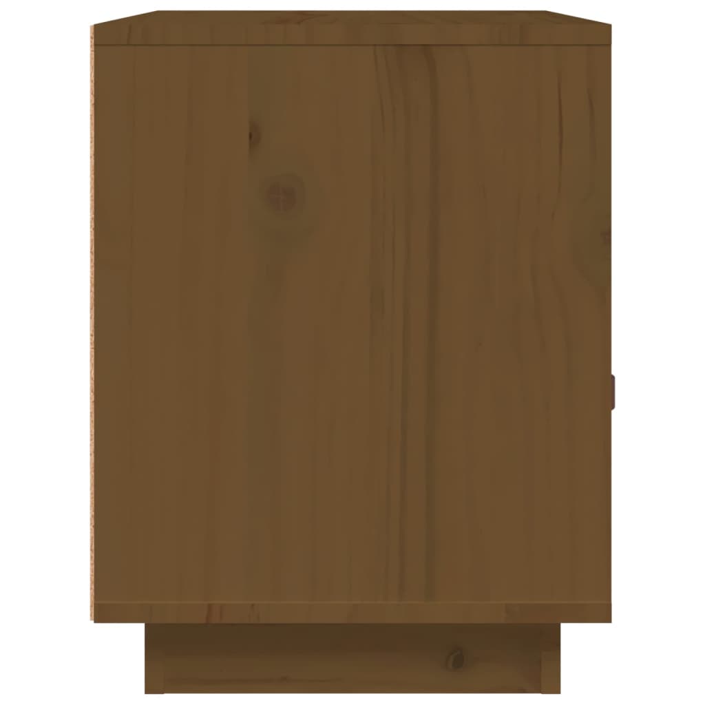 Нощно шкафче, медено кафяво, 40x34x45 см, борово дърво масив