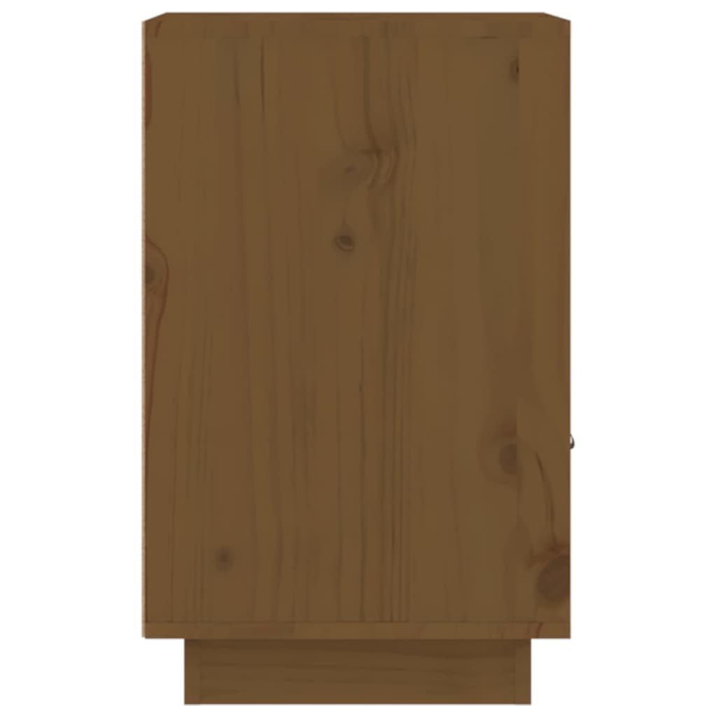 Нощно шкафче, меденокафяво, 40x34x55 см, борово дърво масив