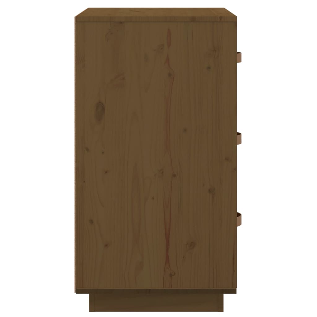 Нощно шкафче, меденокафяво, 40x40x75 см, борово дърво масив