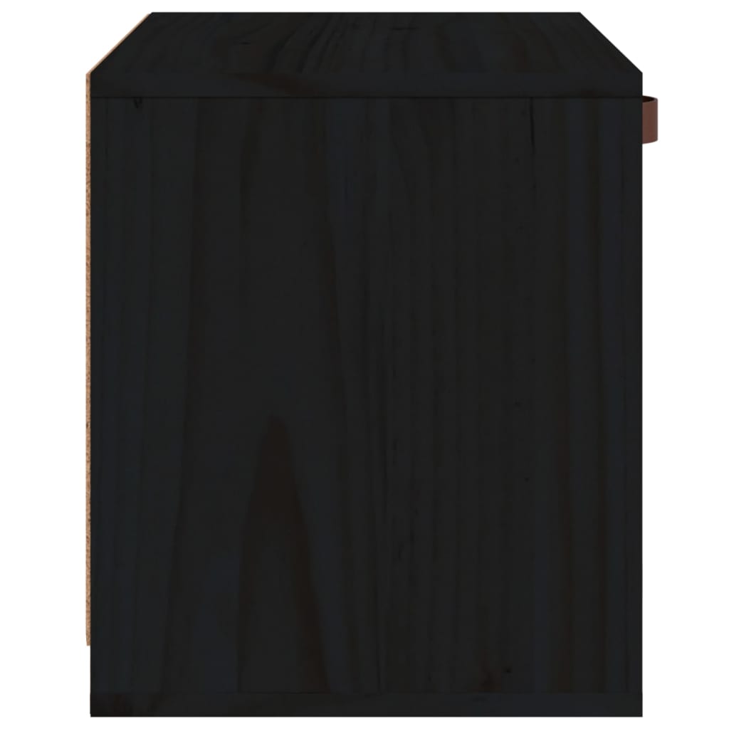 Стенен шкаф, черен, 40x30x35 см, бор масив
