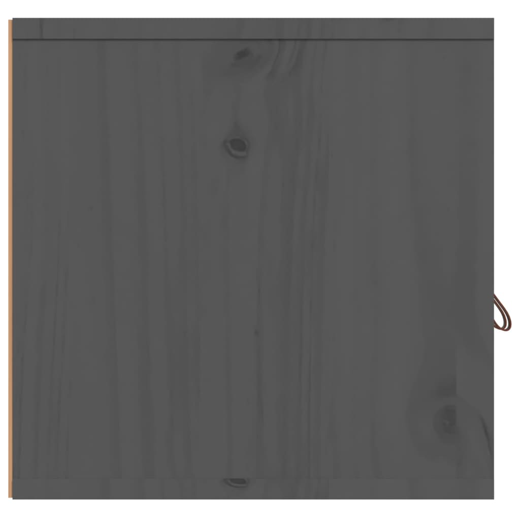 Стенен шкаф, сив, 80x30x30 см, борово дърво масив