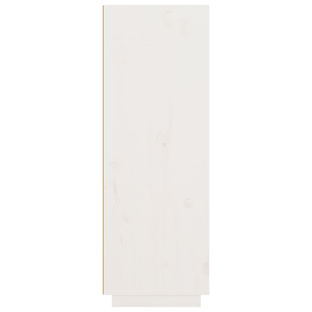Висок шкаф, бял, 89x40x116,5 см, борово дърво масив