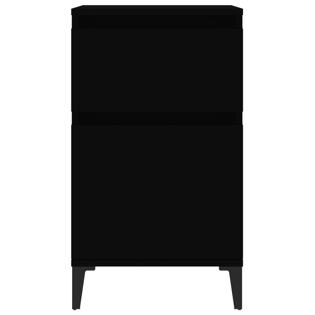 Нощни шкафчета, 2 бр, черно, 40x35x70 см