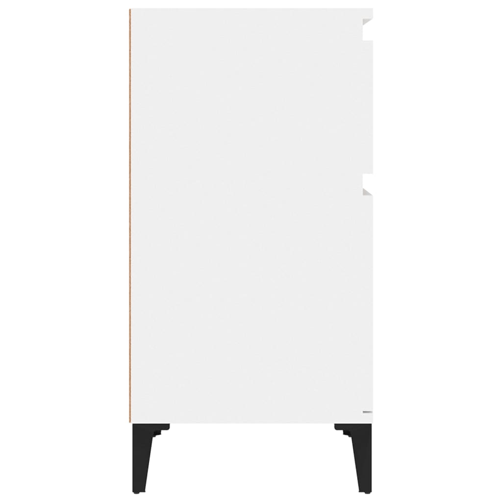 Нощни шкафчета, 2 бр, бял гланц, 40x35x70 см