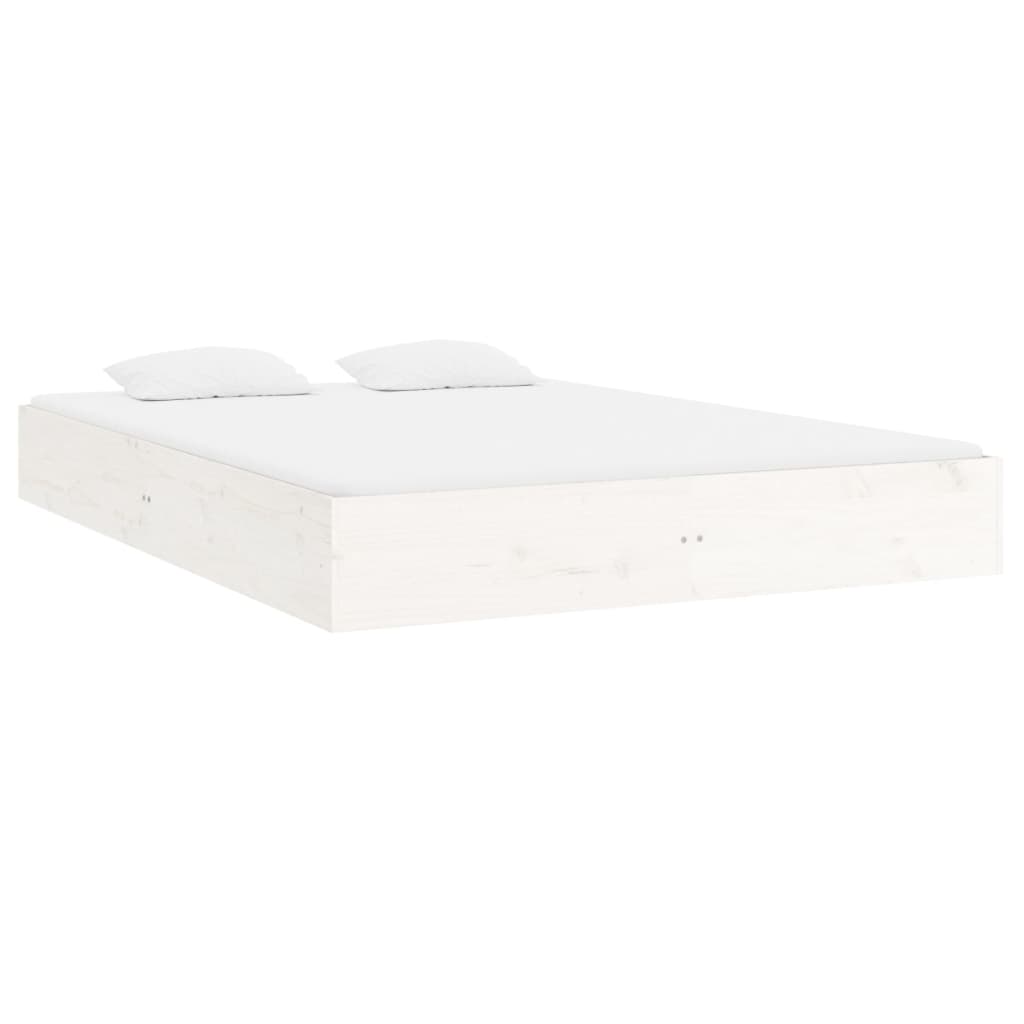 Рамка за легло, бяла, дърво масив, 150x200 cм, 5FT King Size
