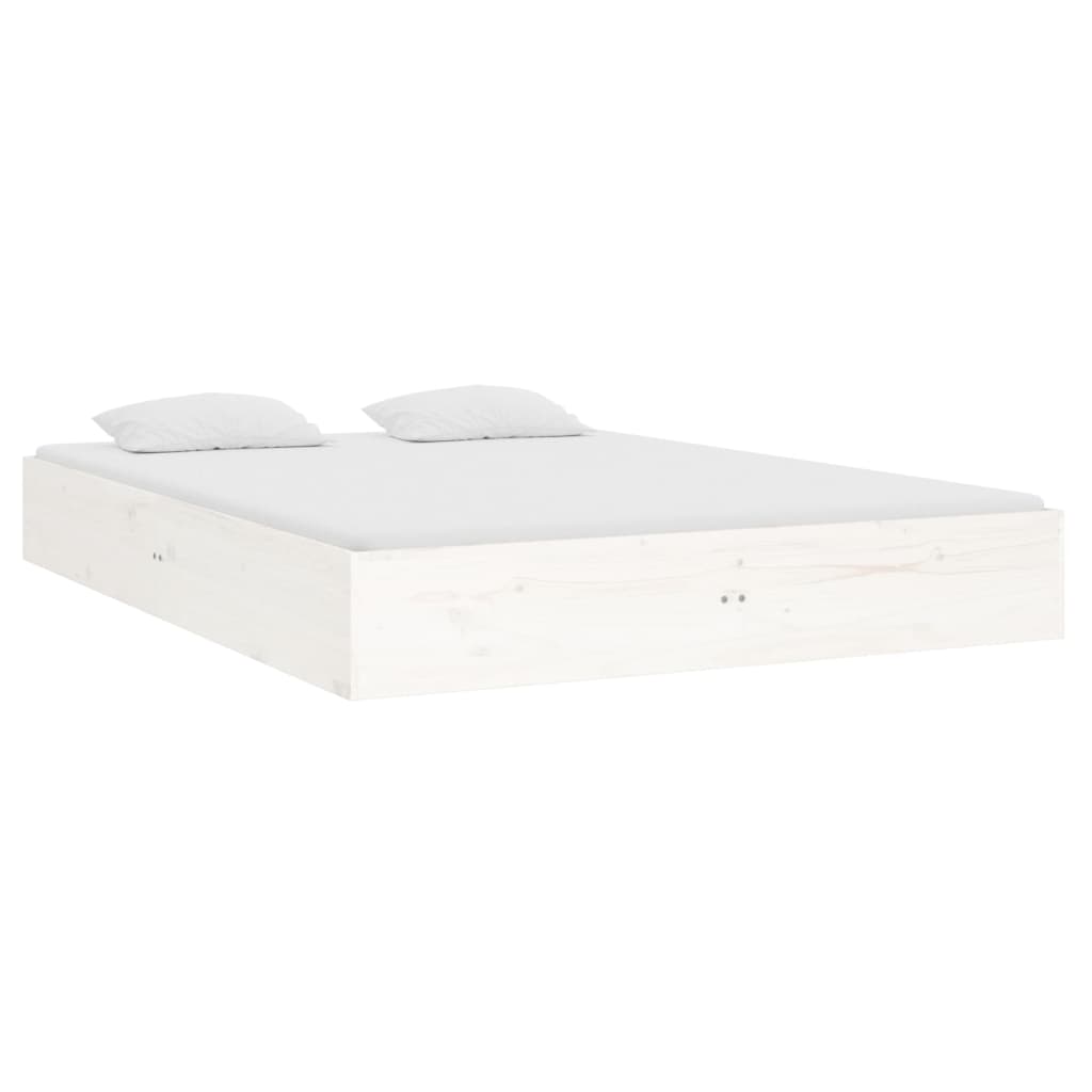 Рамка за легло, бяла, дърво масив, 135x190 cм, 4FT6 Double