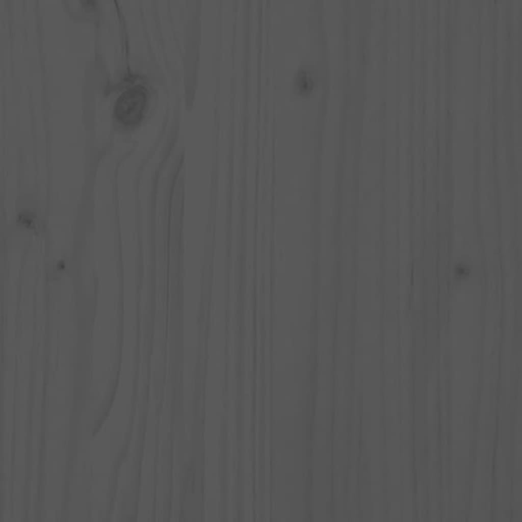 Разтегателна кушетка, сива, борово дърво масив, 2x(80x200) см