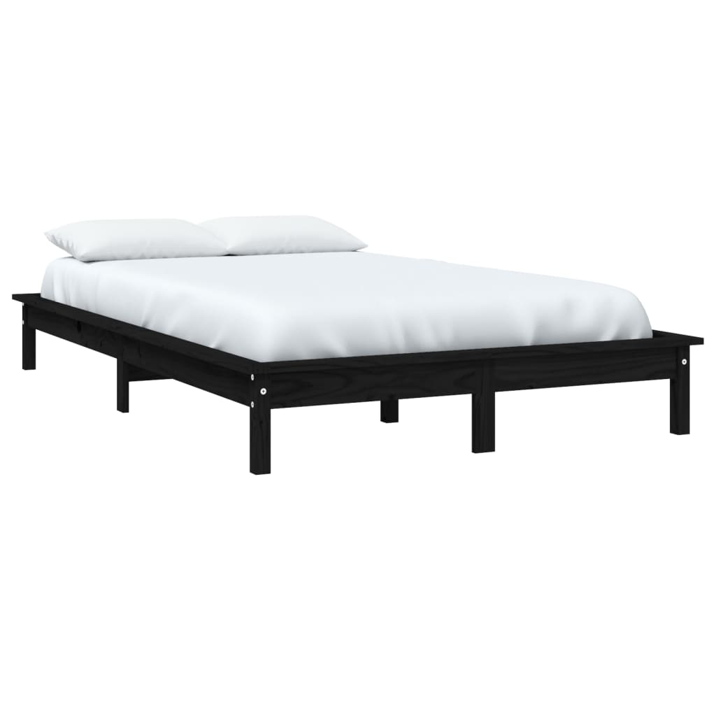 Рамка за легло, черна, бор масив, 180x200 cм, 6FT Super King
